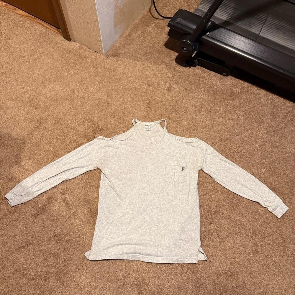 Gray victorias secret pink long sleeve